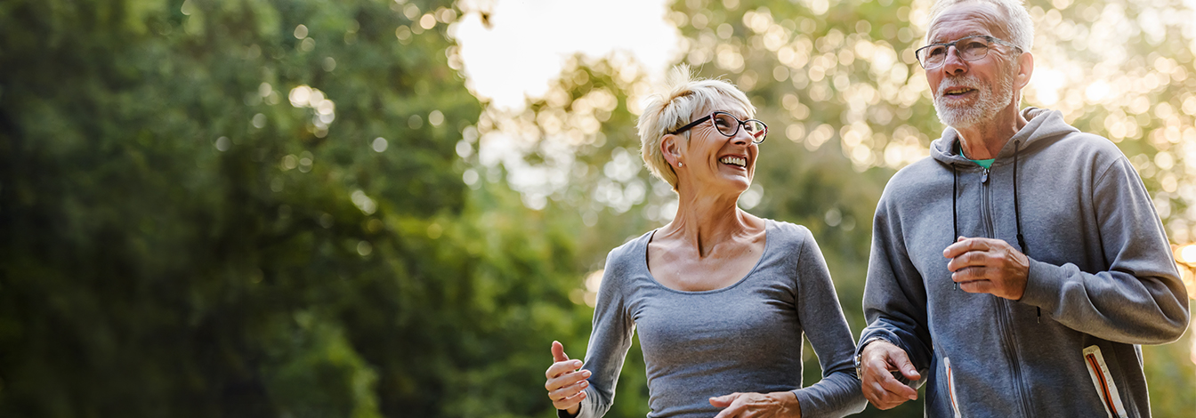 Couple enjoying a nice run outdoors.
